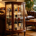 French Vintage Carved Glass Wine Display Cabinet