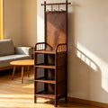 Natural Rattan Floor Coat Rack Entryway Stand